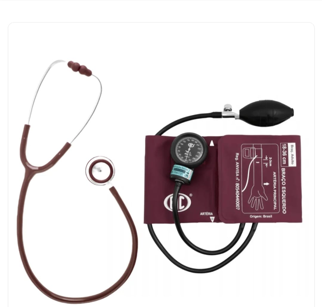 Conjunto BIC Estetoscópio + Esfigmomanômetro New Innova Plus.