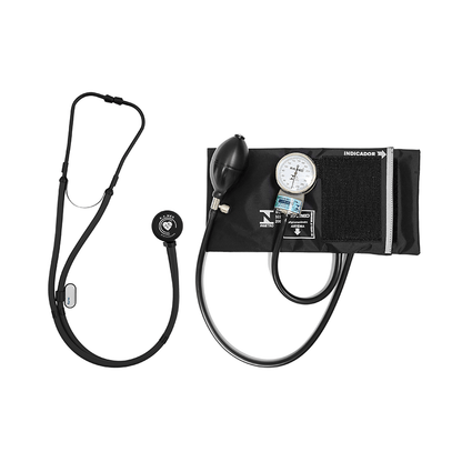 Conjunto Esfigmomanômetro + Estetoscópio P.A.MED Linha Black.